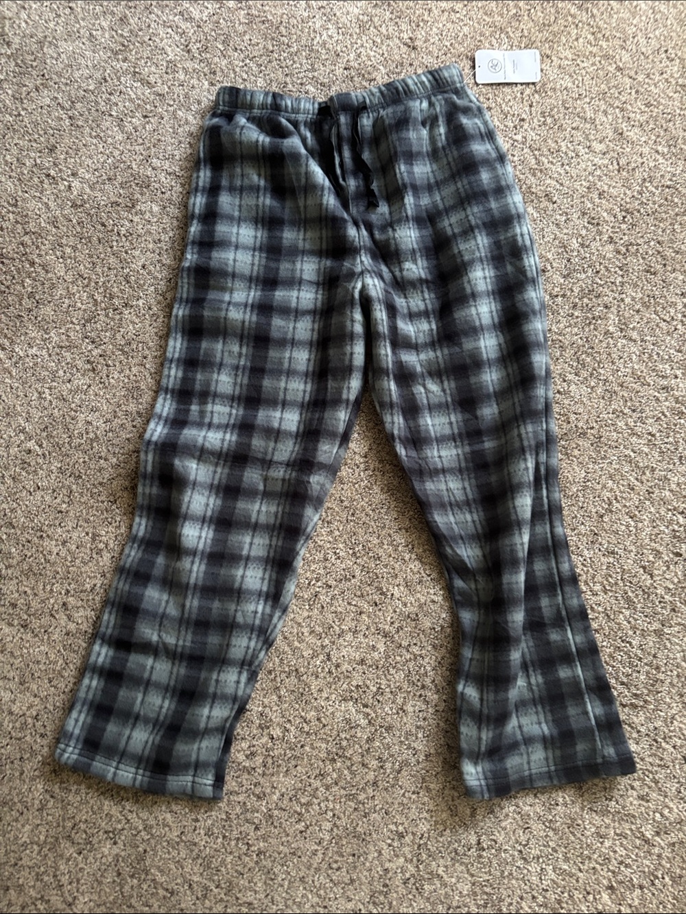 Men's Plaid Fleece Joggers - Gray/Black